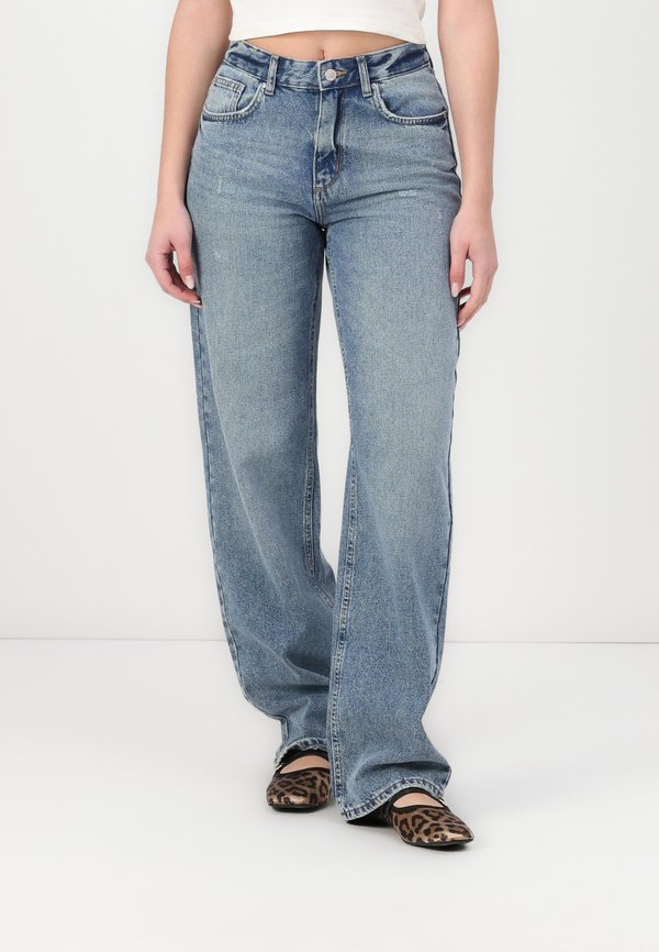 ONLY Straight fit ONLELLA Mid waist - Straight leg jeans - medium blue denim