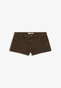 Bershka STUDDED TWILL SHORTS 01723335 - Denim shorts - dark brown