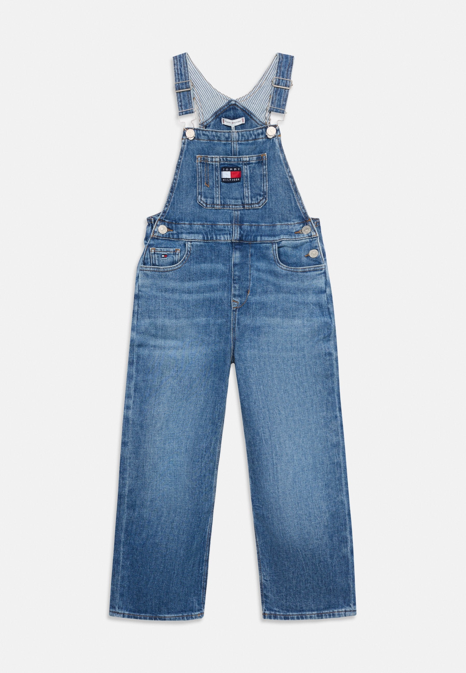 HERITAGE FLAG LOGO RELAXED DENIM DUNGAREES Media 1