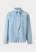 Vero Moda VMVIONETTE BOW - Button-down blouse - medium blue denim