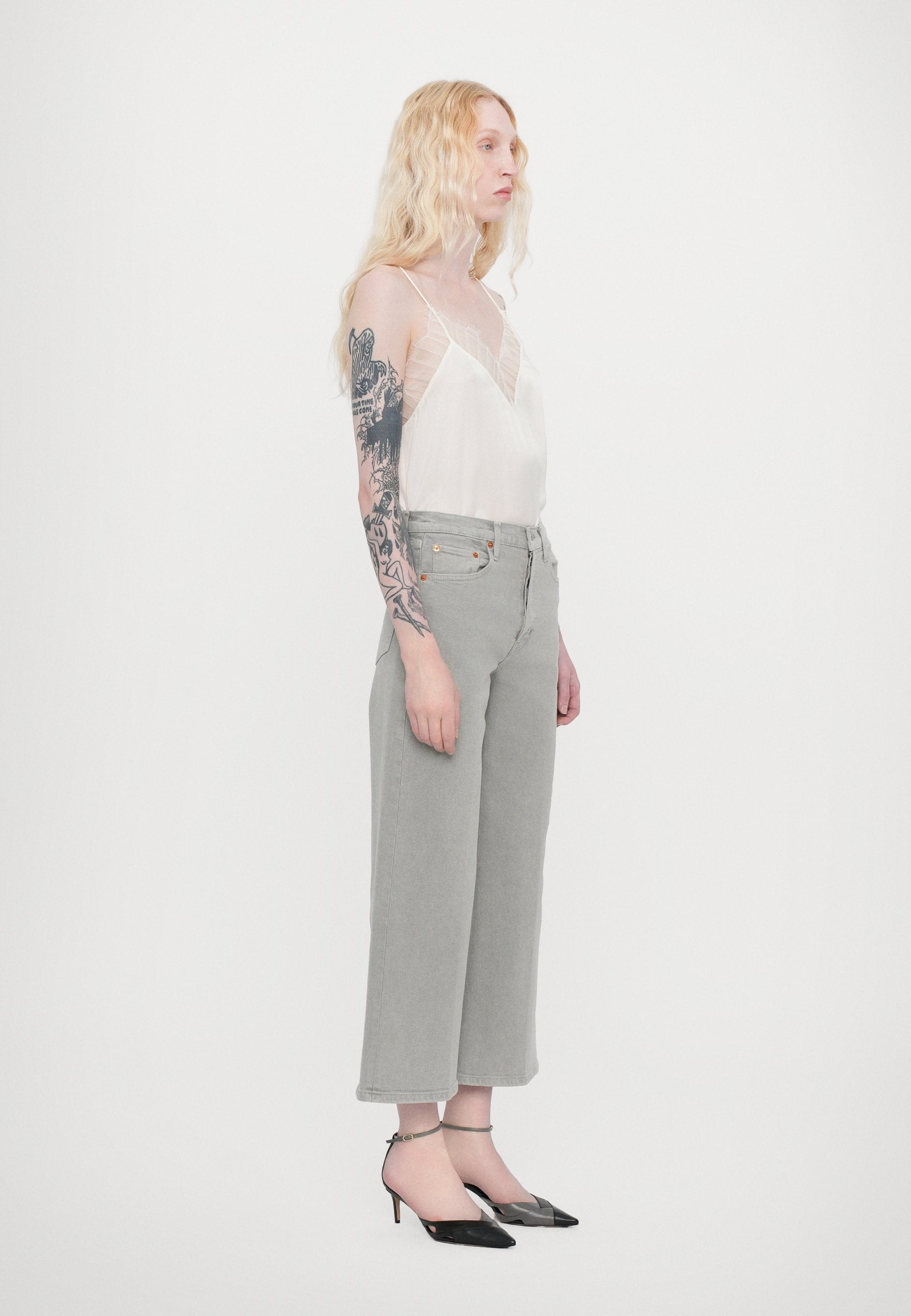 RE/DONE HIGH RISE WIDE LEG CROP