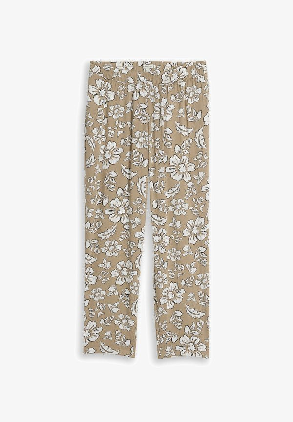 TOM TAILOR LOOSE FIT PANTS - Trousers - olive big flower design