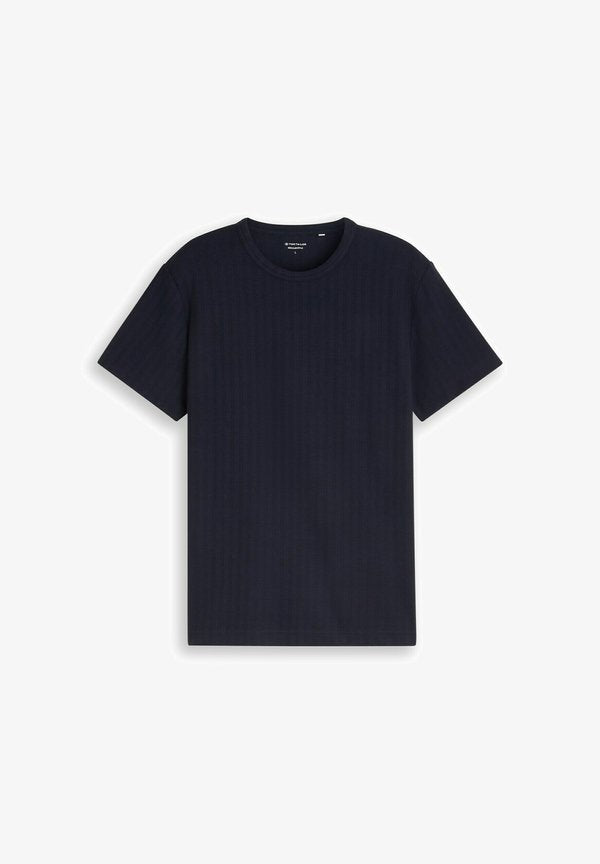 TOM TAILOR TOM TAILOR T-SHIRT T-SHIRT MIT WAFFELSTRUKTUR - Basic T-shirt - sky captain blue