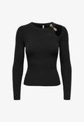 ONLY ONLFLOU BUCKLE O NECK  - Jumper - black/gold coloured buckle