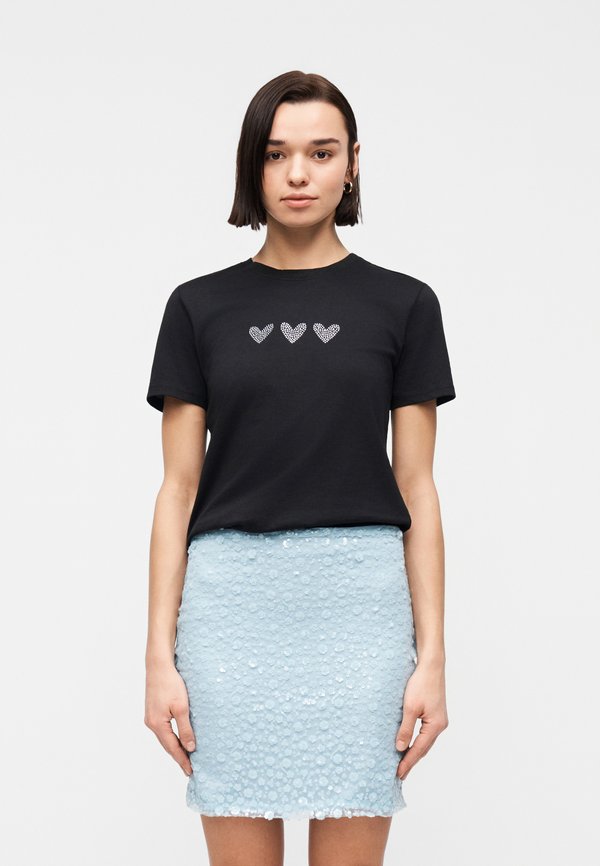 ONLY ONLARIANA O NECK BOX - Print T-shirt - black