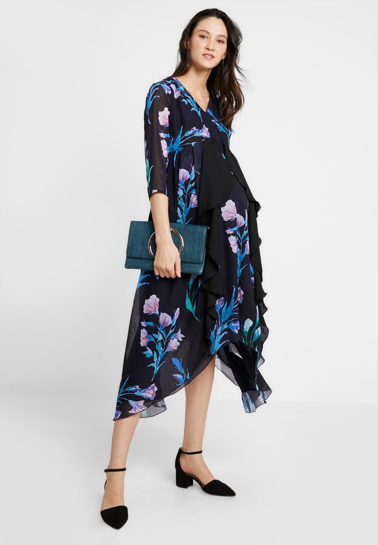 True Violet TRUE WATERFALL FRILL MIDAXI DRESS