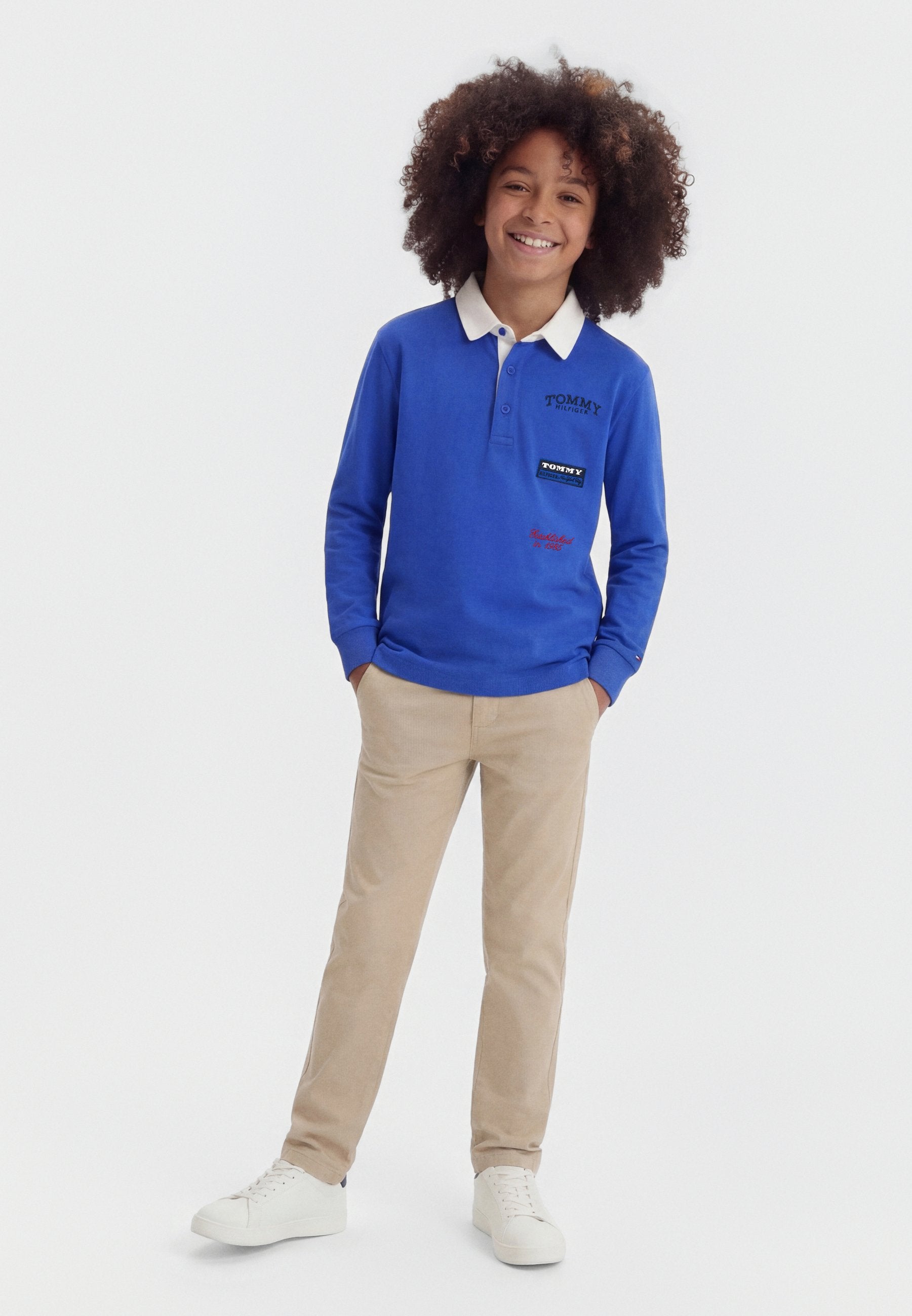 LOGO EMBROIDERY LONG SLEEVE POLO SHIRT Media 2