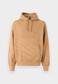 Braunes Kapuzen-Sweatshirt mit Kängurutasche vorne und großem geprägtem GAP-Logo, ausgestattet mit Kordelzugkapuze sowie gerippten Bündchen und Saum.