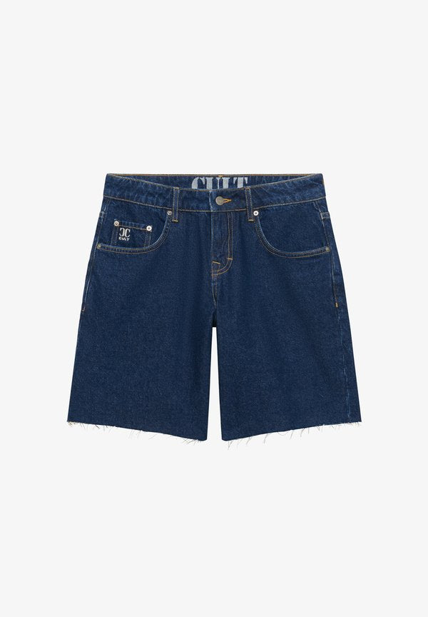 Superdry & Co SUPERDRY MID RISE BAGGY SHORTS.. - Denim shorts - dark vintage blue
