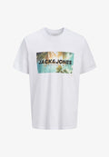 Jack & Jones JJINDIANA TEE CREW NECK - Print T-shirt - bright white