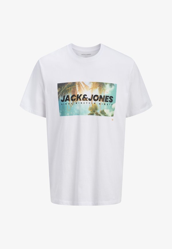 Jack & Jones JJINDIANA TEE CREW NECK - Print T-shirt - bright white