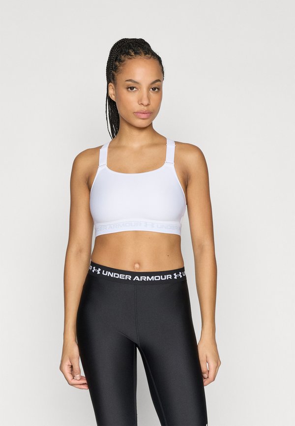 Under Armour CROSSBACK HIGH - High support sports bra - white/halo gray