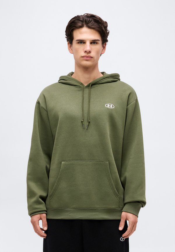 Under Armour RIVAL HOODIE - Hoodie - marine od green/white