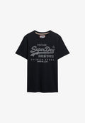 Superdry & Co LOGO RUNDHALS - Print T-shirt - eclipse navy