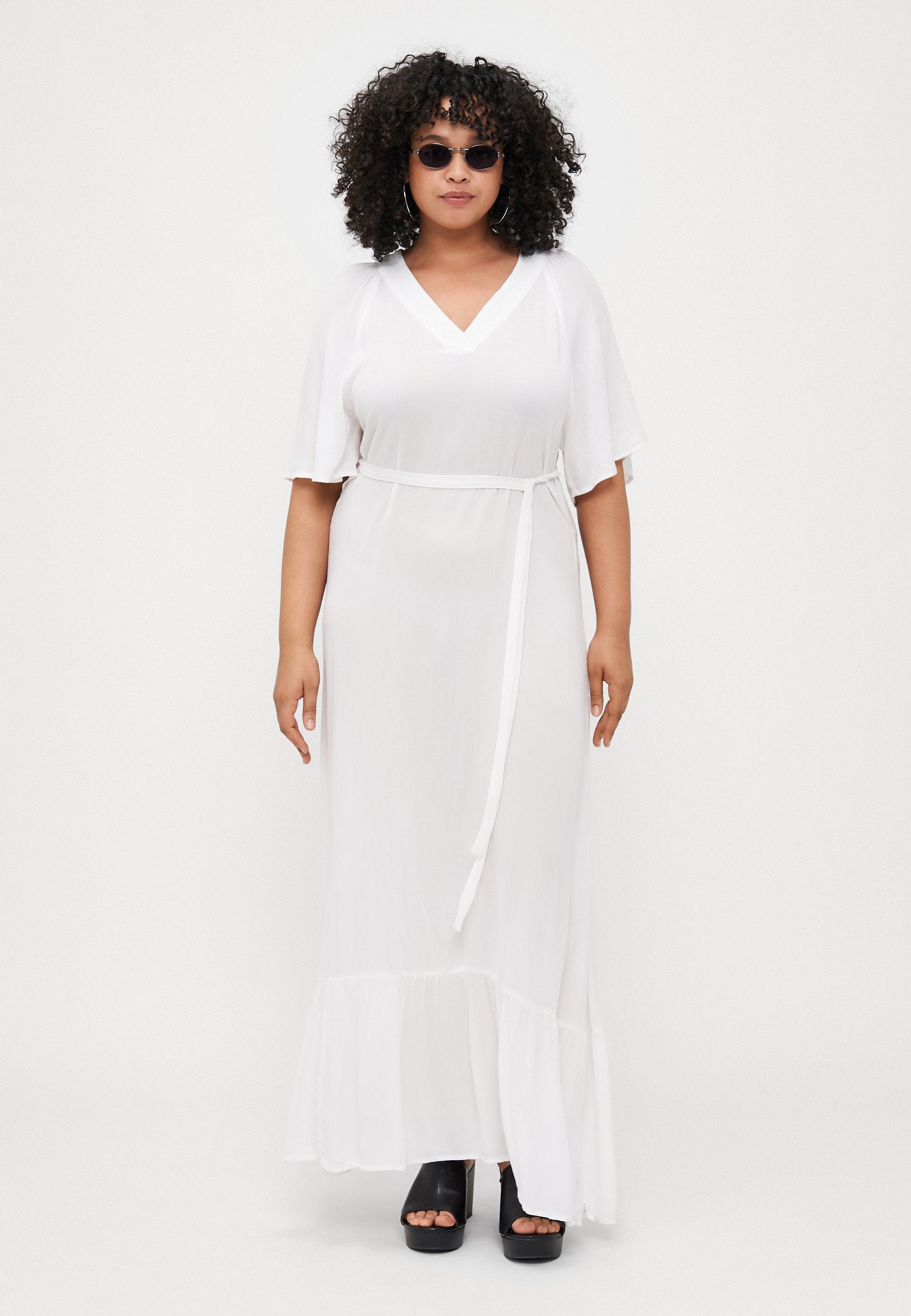 CARCIKKA FLOWY V NECK LONG DRESS Media 2
