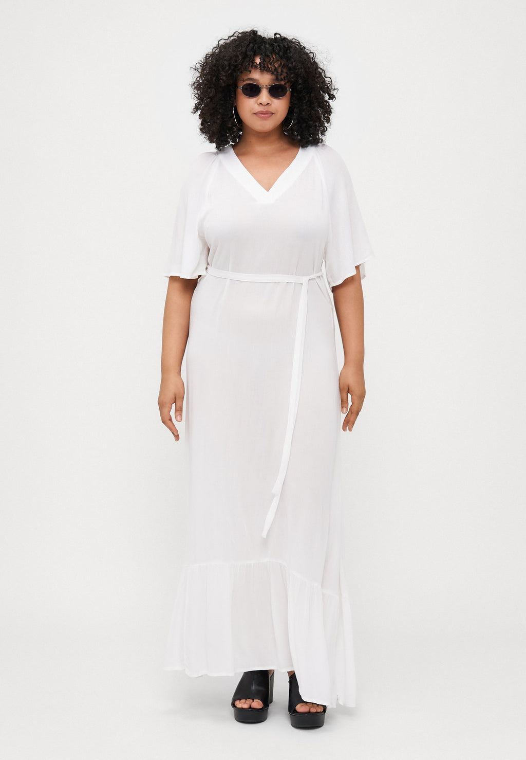 CARCIKKA FLOWY V NECK LONG DRESS Media 2