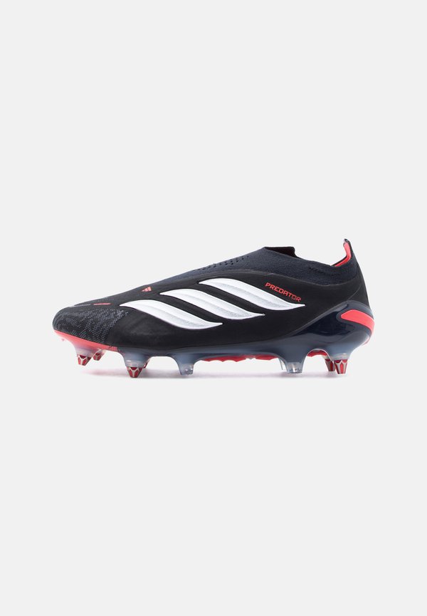 adidas Performance PREDATOR ELITE LACELESS SOFT GROUND - Soft-ground football boots - core black/footwear white/lucid red