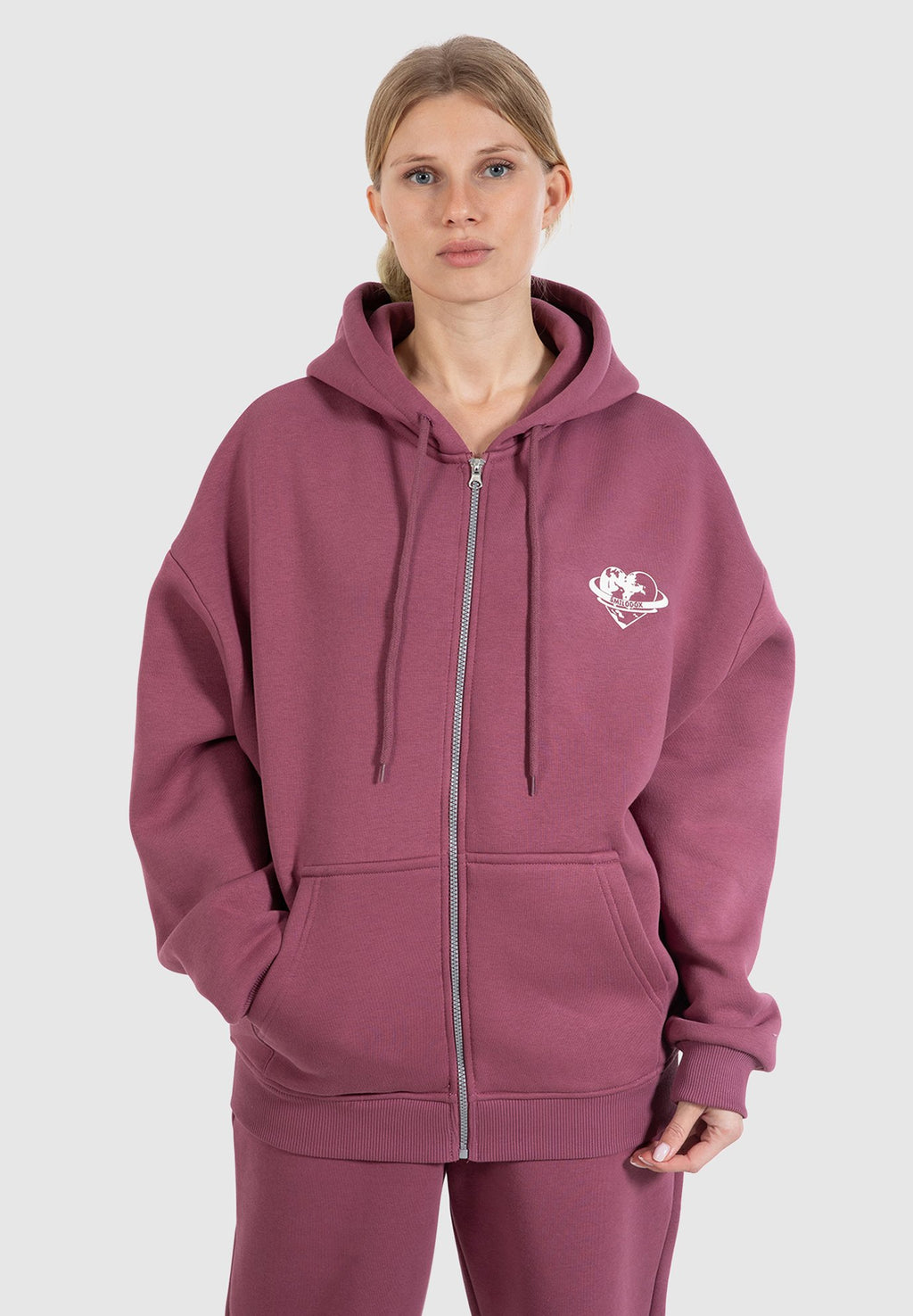 Smilodox AMORA FULL ZIP HOODIE BACK PRINT