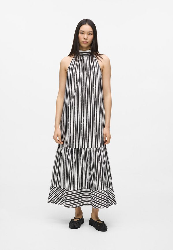 KARL LAGERFELD STRIPED HALTERNECK MAXI