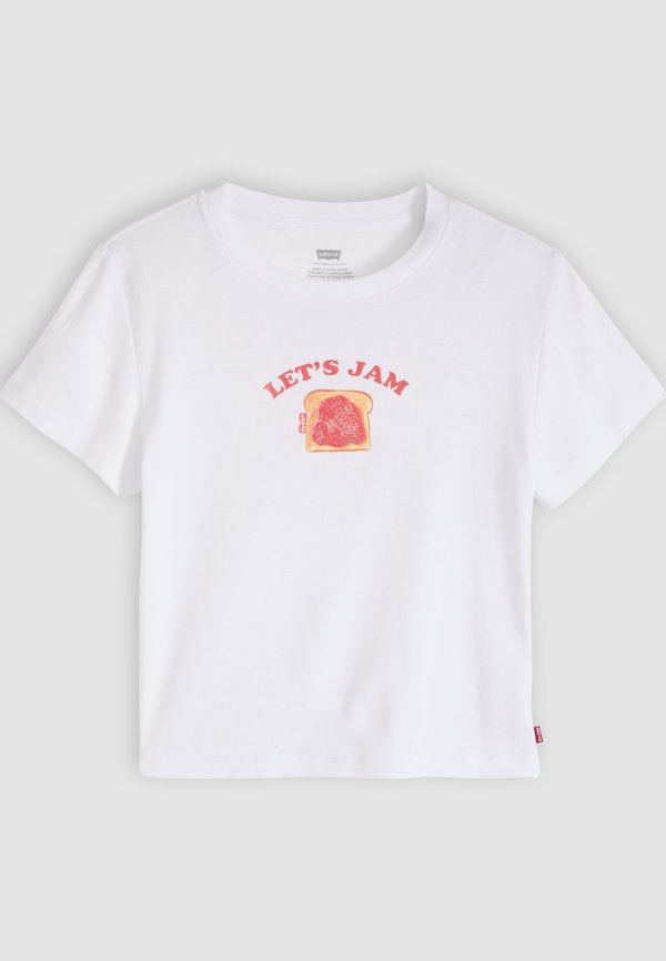 Levi's® ESSENTIAL SPORTY TEE - Print T-shirt - lse_lets jam bright white