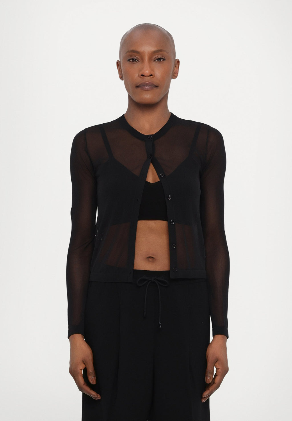 MICHAEL Michael Kors SHEER CROP CARDI