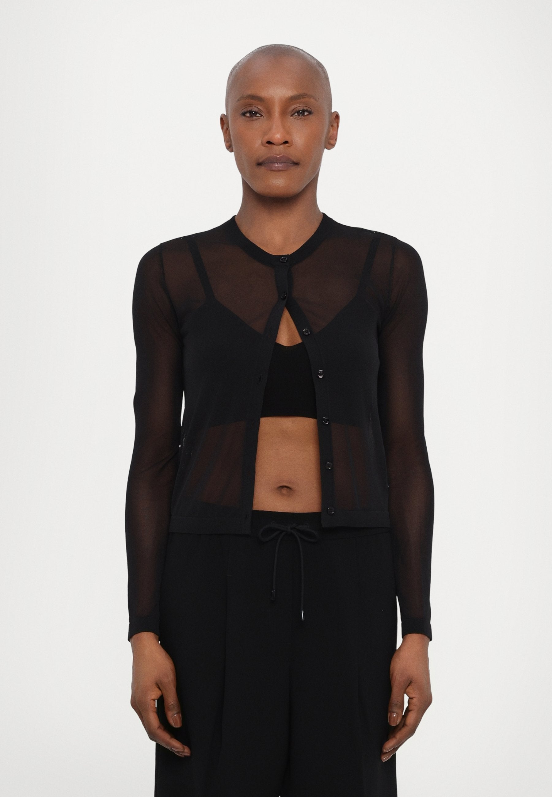 MICHAEL Michael Kors SHEER CROP CARDI