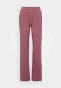 Helle mauve Gerade-Hosen mit elastischem Bund. Hergestellt aus weichem Material, mit vertikalen Nähten für einen maßgeschneiderten Look.
