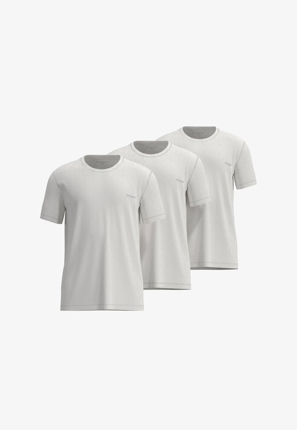 TOM TAILOR 3ER PACK - Undershirt - weiß hell uni