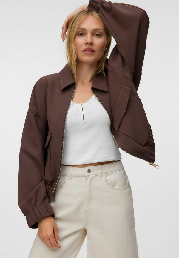 Vero Moda JACKET VMOLIVIA LIGHT JACKET - Summer jacket - chocolate martini