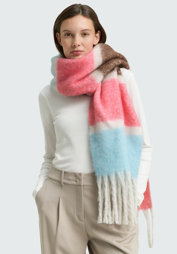 TOM TAILOR MIT STREIFENMUSTER - Scarf - pink blue stripe design