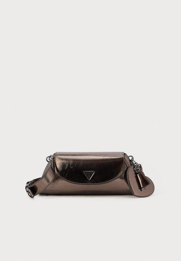 Guess BOLENA FLAP SHOULDER BAG - Handbag - pewter