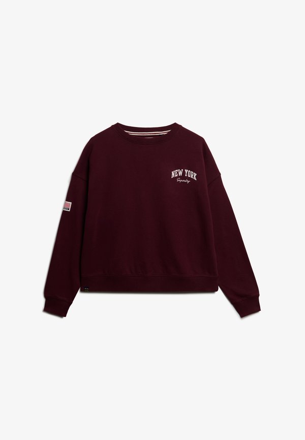 Superdry & Co SUPERDRY ATHLETIC ESSENTIALS RELAXED CREW  - Sweatshirt - port red