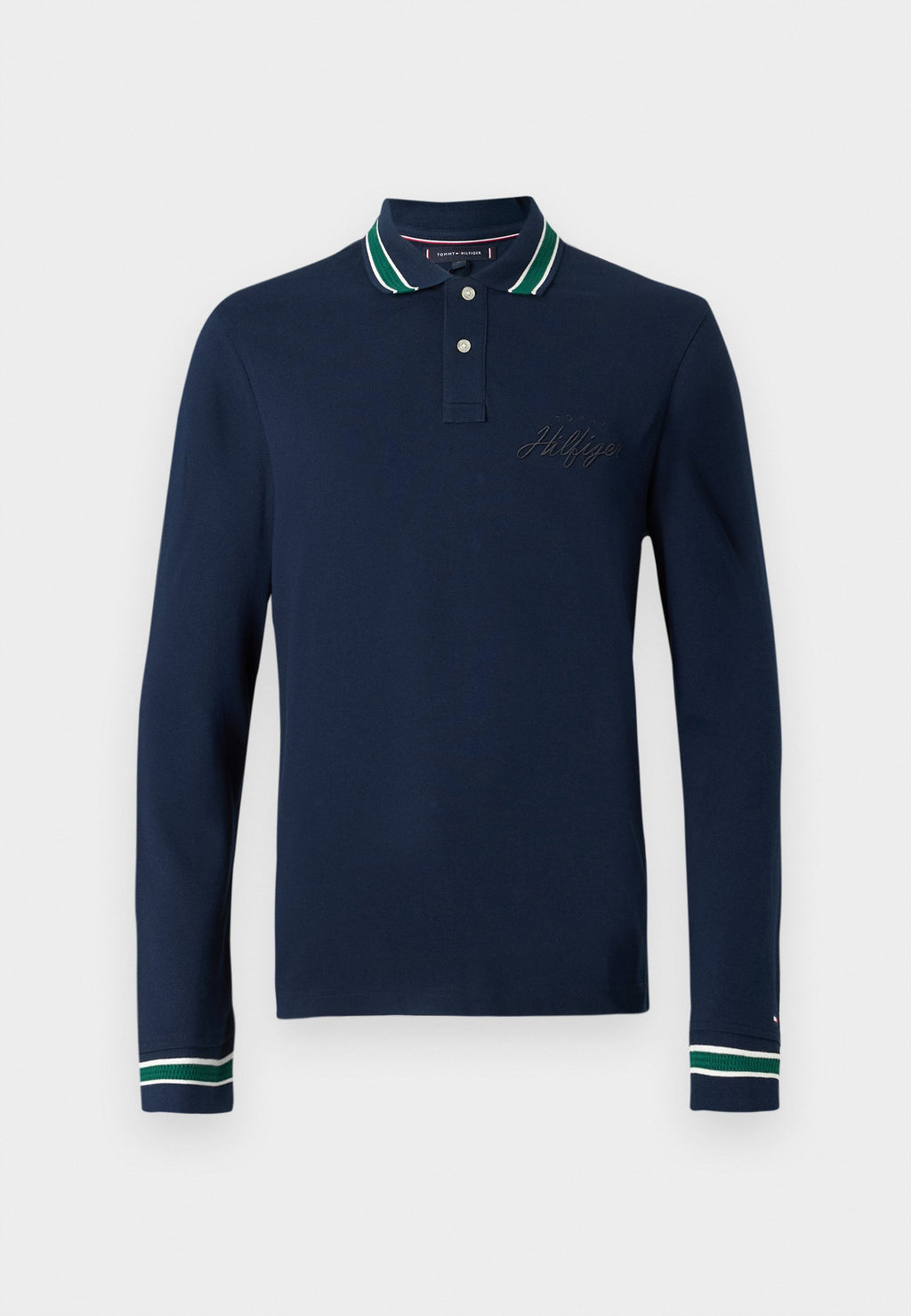 REGULAR FIT TIPPED LONG SLEEVE POLO SHIRT Media 1