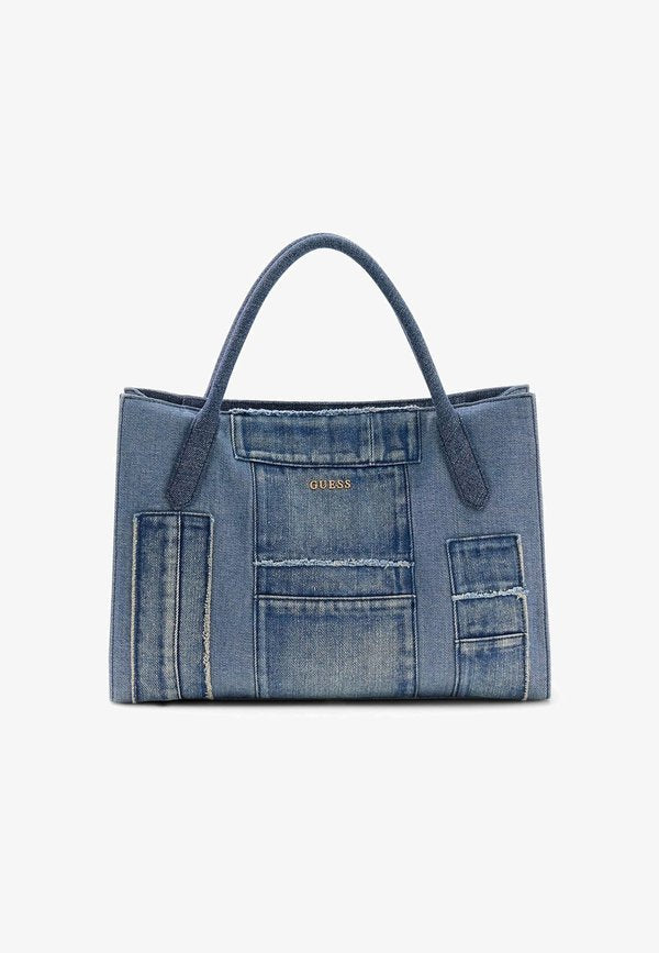 Guess JODI SHOPPER - Tote bag - mehrfarbig grundton blau