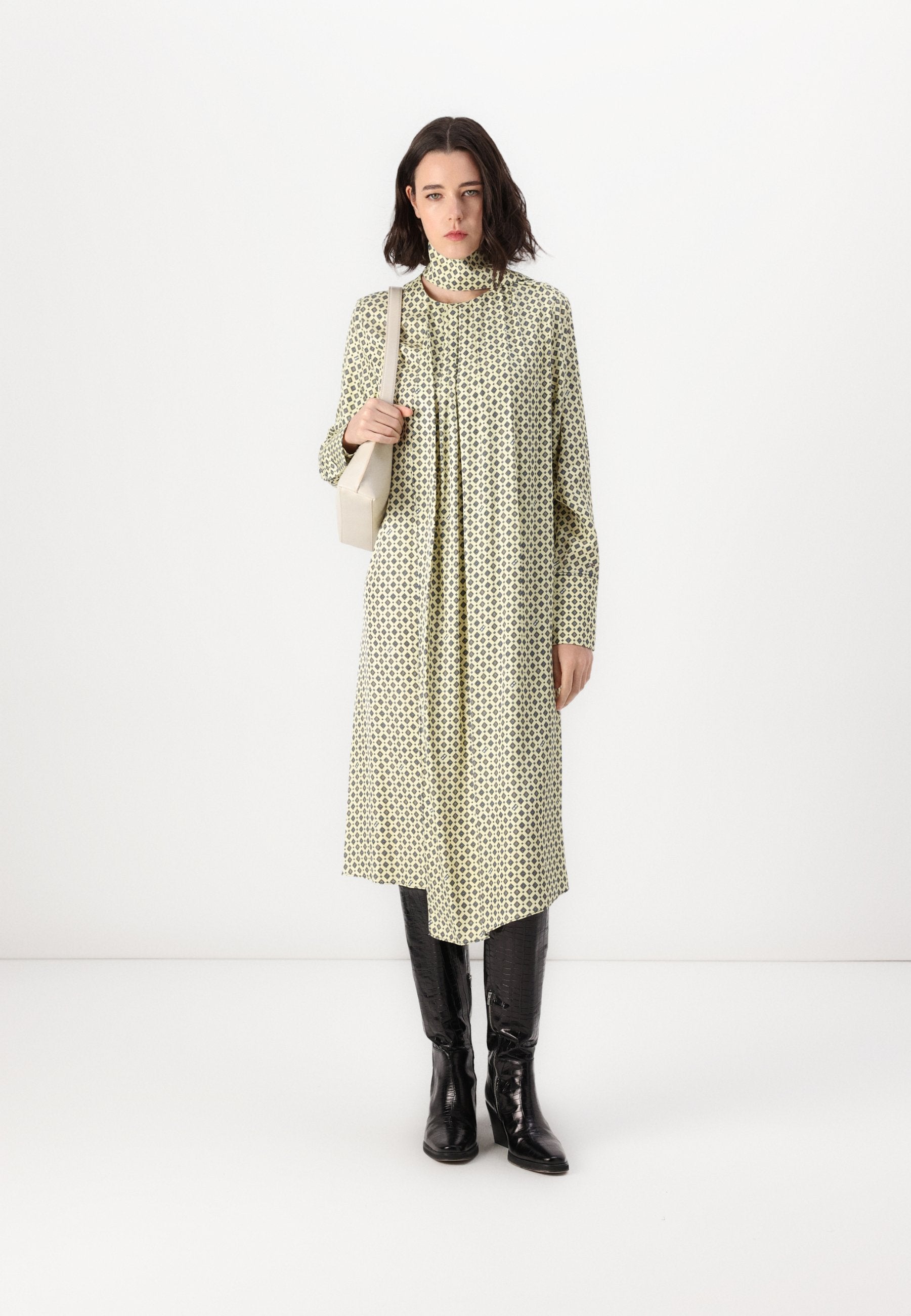 FOULARD DRAPED MIDI DRESS Media 2