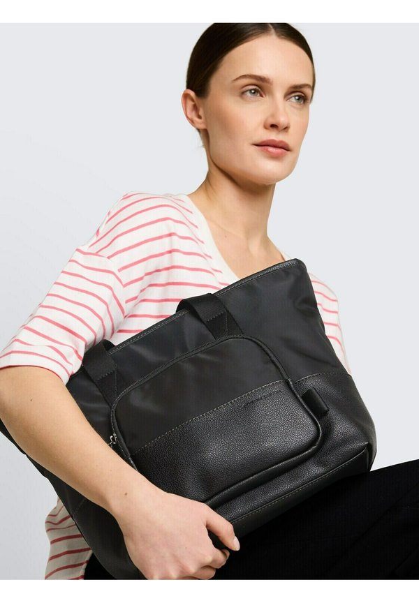 TOM TAILOR VIENE ZIP SHOPPER L - Handbag - schwarz   black