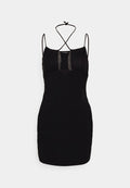 Even&Odd Petite STRAPPY LACE INSERT OPEN NECKLINE MINI BODYCON DRESS