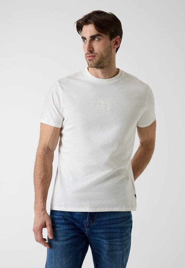 Guess T-SHIRT MIT GESTICKTEM LOGO - Print T-shirt - mehrfarbig weiß