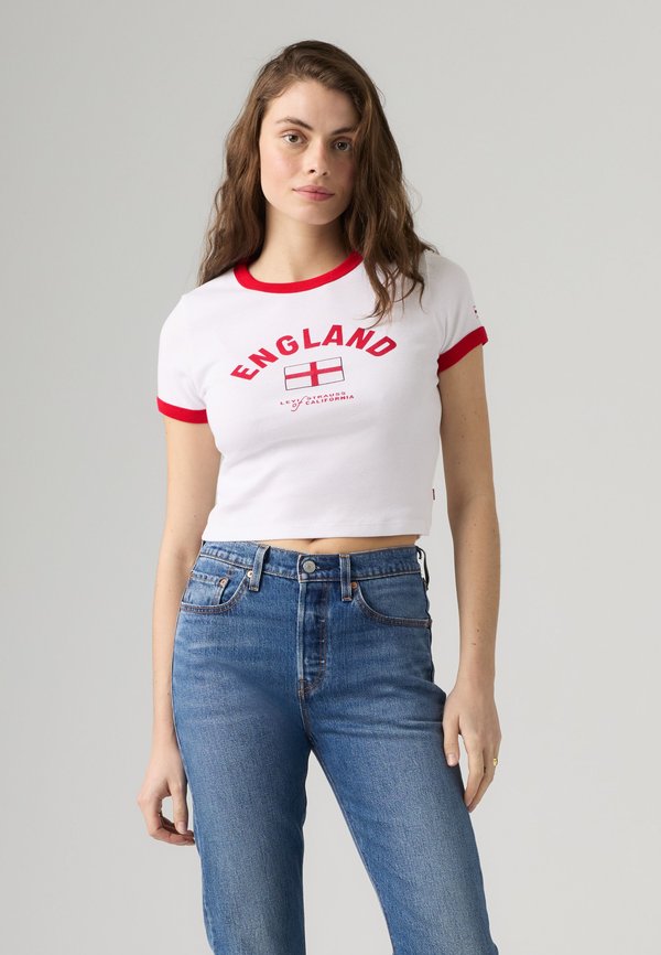 Levi's® FOOTBALL RINGER - Print T-shirt - white/red/blue