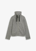 TOM TAILOR Cardigan - black/white argyle structure