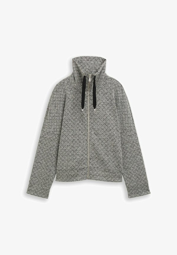 TOM TAILOR Cardigan - black/white argyle structure