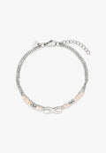 s.Oliver INFINITY BEADS - Bracelet - silber beige