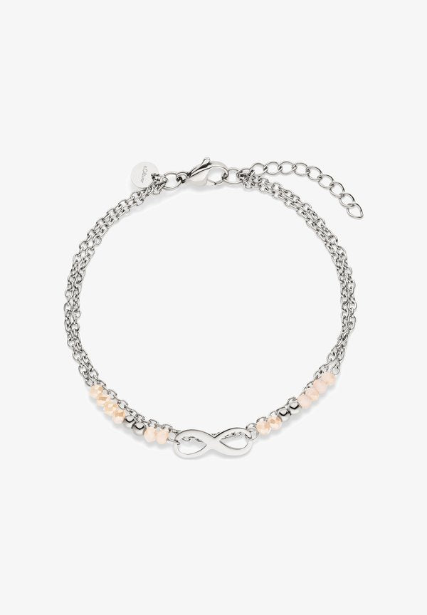 s.Oliver INFINITY BEADS - Bracelet - silber beige