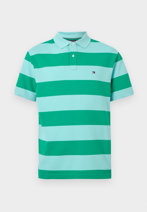 Tommy Hilfiger BLOCK STRIPE - Polo shirt - jade wink/arctic aqua