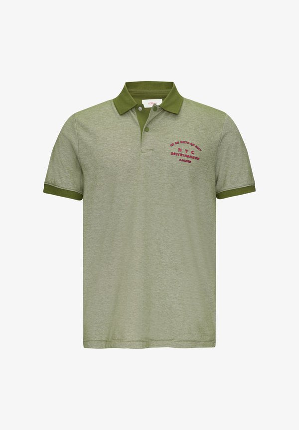 s.Oliver MET CONTRASTDETAILS - Polo shirt - guacamole