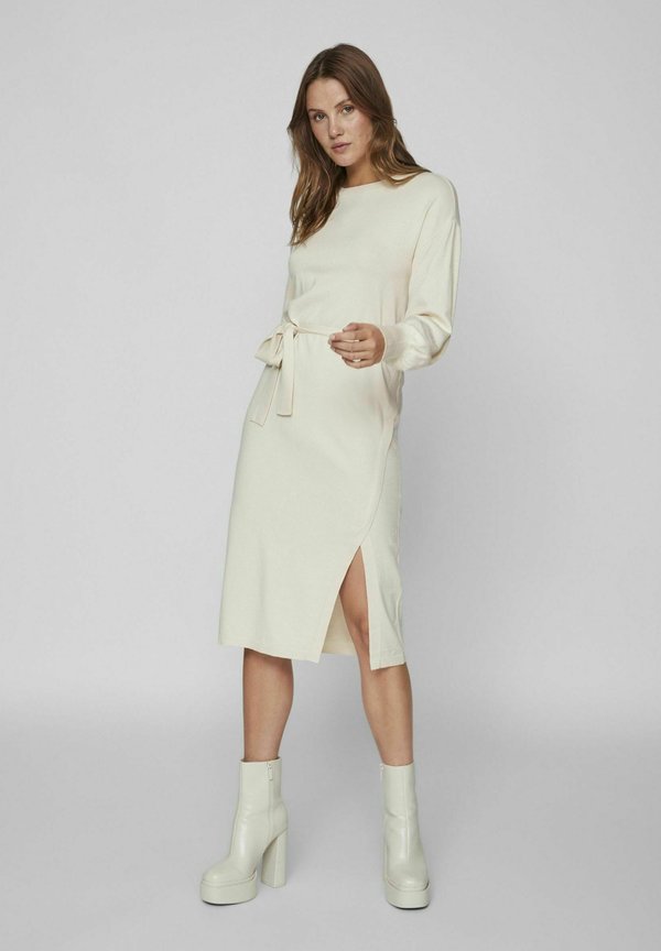 VILA VIRICKY L/S BELTED KNIT DRESS/2/KA