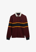 Superdry & Co VINTAGE ATHLETIC STRIPE RUGBY - Polo shirt - port chest band