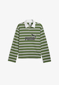 Puma ESS ELEVATED NO.1 RELAXED STRIPED RUGBY POLO UNISEX - Polo shirt - earthy green-striped