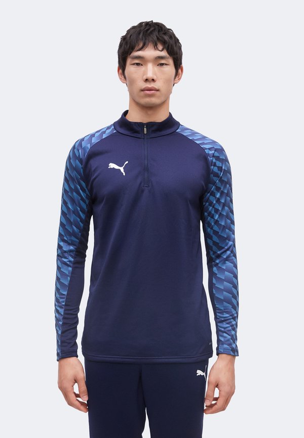 Puma TEAMLIGA TRAINING ZIP - Long sleeved top - navy/white/blue horizon