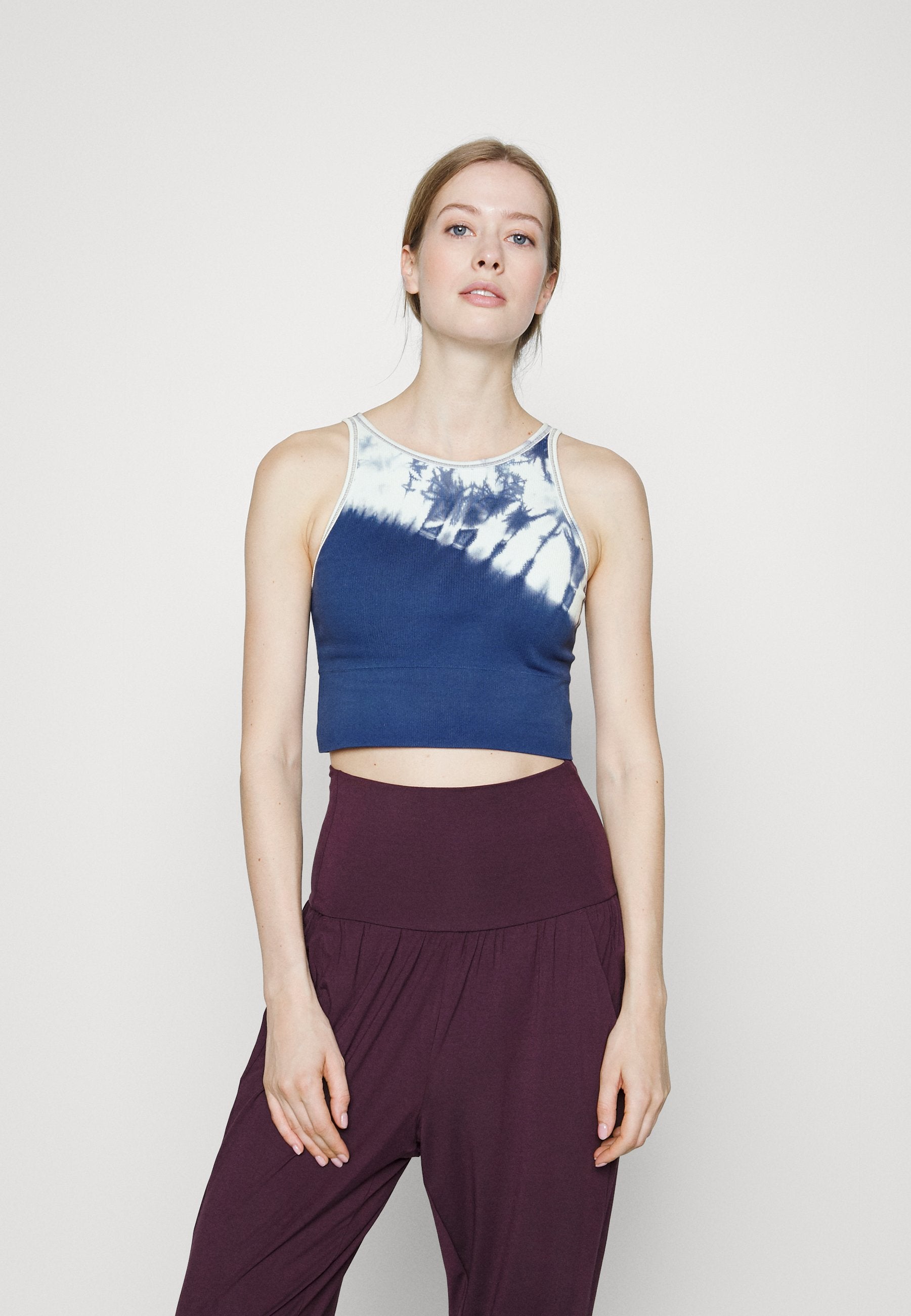 Athleta AURORA HIGH NECK CROP TIE DYE TANK